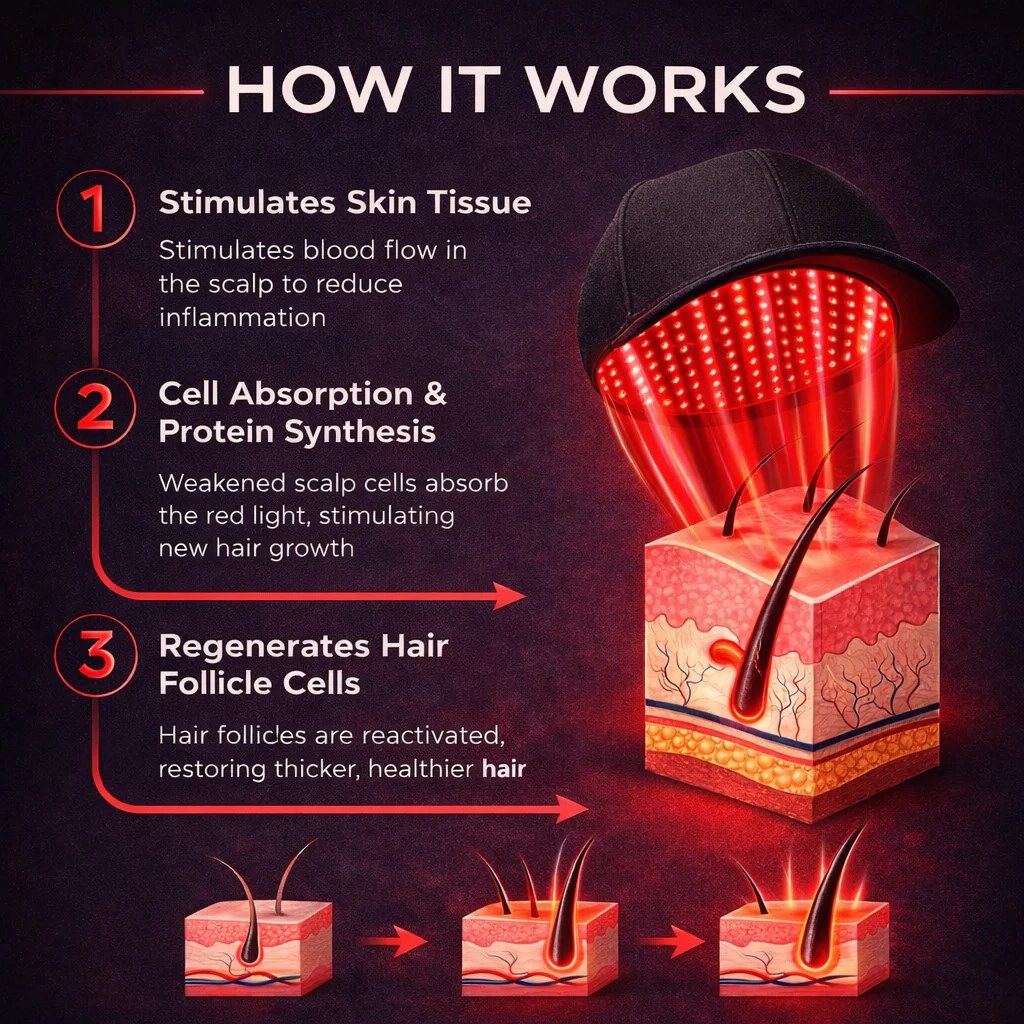 How red light therapy supports the scalp