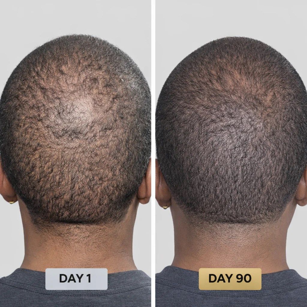 Day 1 and Day 90 crown progress